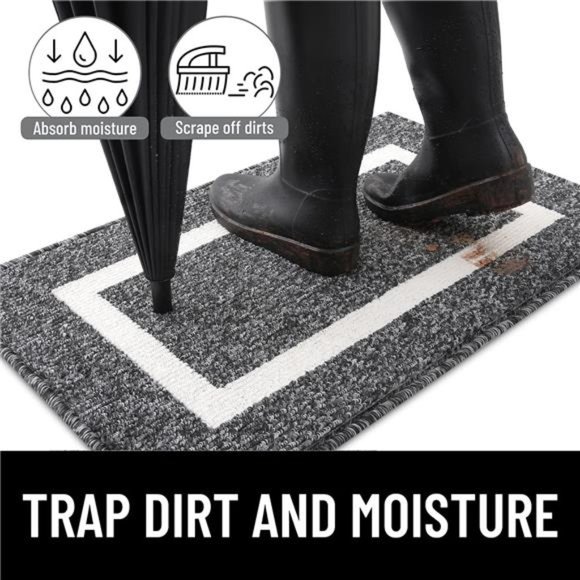 Indoor Door Mat, 32x20, Non-Slip Absorbent Resist Dirt Entrance Mat, Washable - Picture 6 of 6